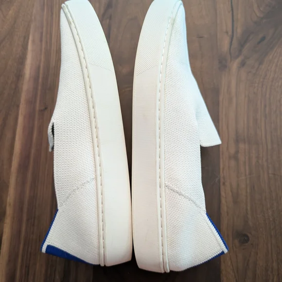 Rothy's Women's Cream and Blue Slip-On Loafers - Picture 3 of 4